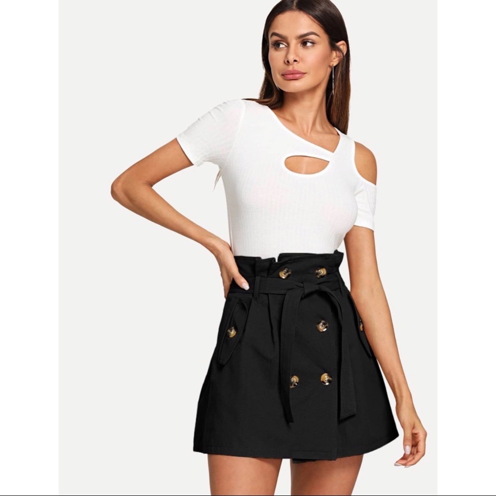 NWOT double breasted belted skirt
